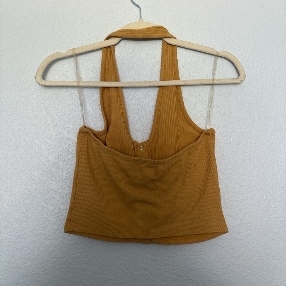 Bozzolo Golden Button-Front Ribbed Tank Top - Picture 2 of 6
